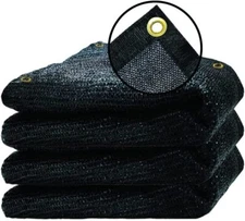 90% Black Sunblock Shade Cloth Taped Edge with Grommets UV Resistant Shade Net