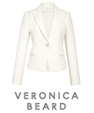 VERONICA BEARD Dickey Jacket Women sz 10 White Ivory Tweed WOODLEY Blazer NWT