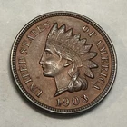 1903 Indian Head cent. Pretty satiny choice BU, mostly brown. #1