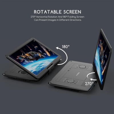 HD+ 17.5'' Screen Portable DVD Player 6 Hour Battery USA Europe Asia Region Free