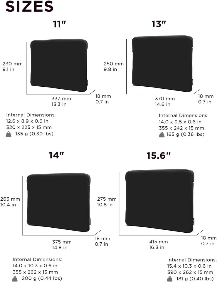 Lenovo Basic Laptop Sleeve 11 Inch Notebook/Tablet 12.6" x 0.6" x 8.9" - Image 2 of 4