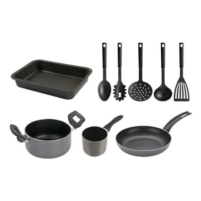Akku Töpfe Classic mit Werkzeugen 9tlg ABERT - Löffel Pfannen Backblech Backofen