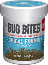 Bug Bites Tropical Fish Food, Small Granules for Small to Medium Sized Fish, 1.6