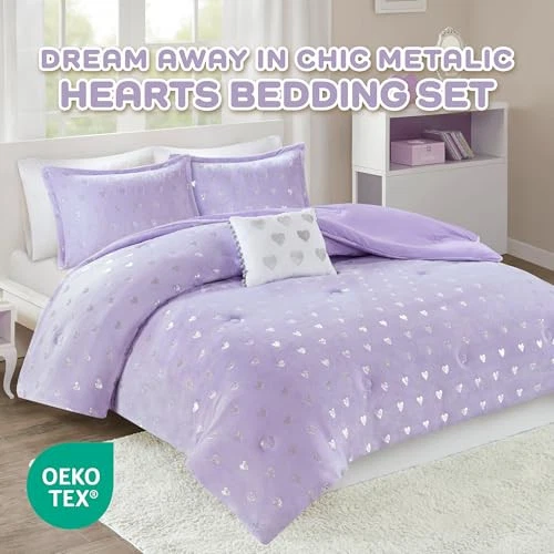 Mi Zone Rosalie Comforter Set for Girls, Ultra-Soft Full/Queen Purple/Silver - Image 3 of 4