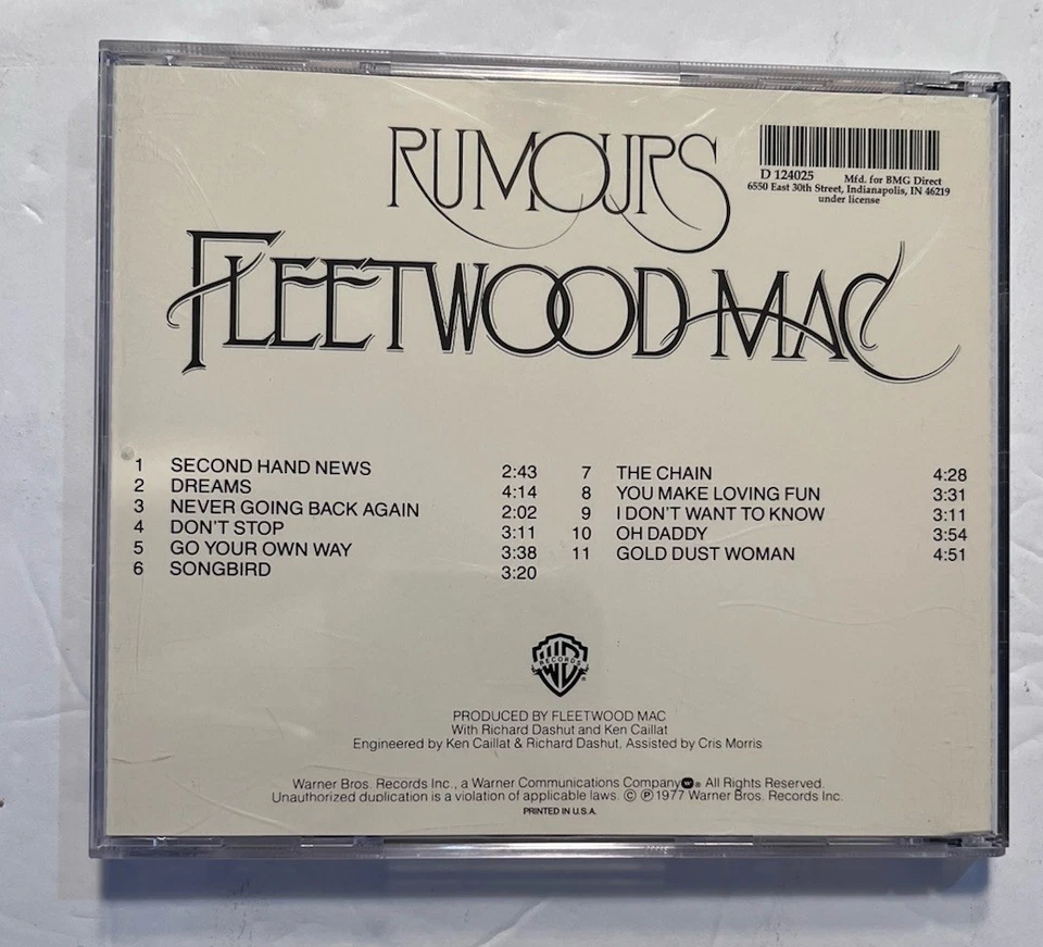 Fleetwood Mac Rumors CD D124025 Tested Foto 3 de 3