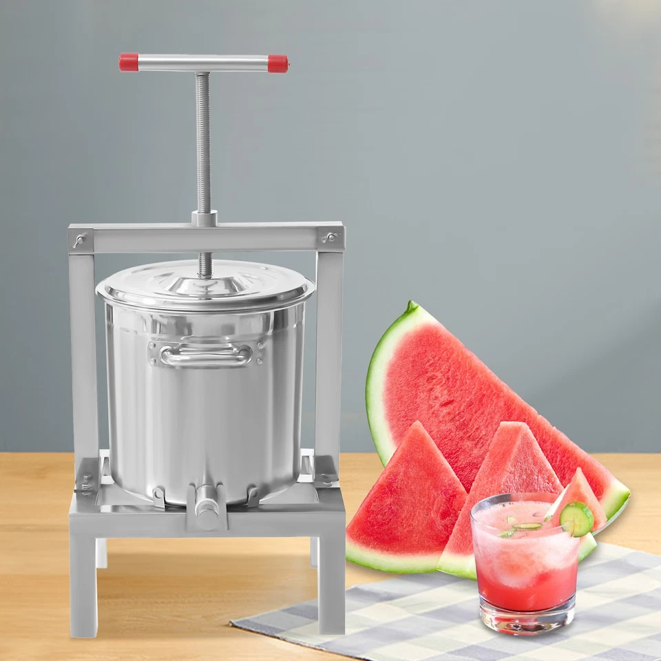 Exprimidor manual para hacer jugos de uvas prensa de sidra de vino de frutas acero inoxidable Foto 2 de 4