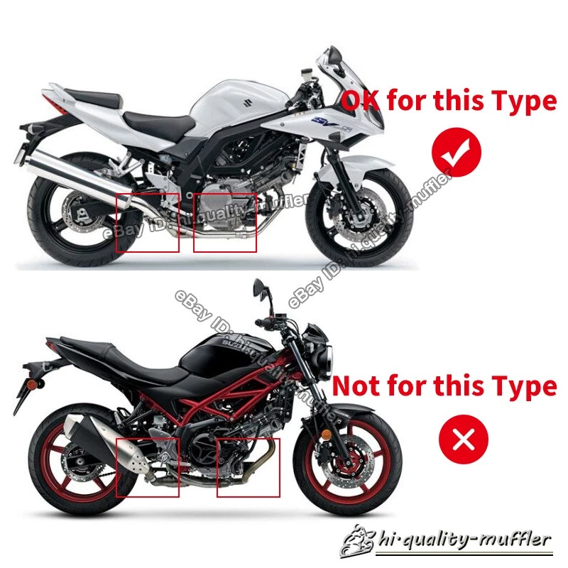 Sistema de escape medio para motocicleta Suzuki SV650 2003-2015 + silenciador 51 mm Foto 2 de 4