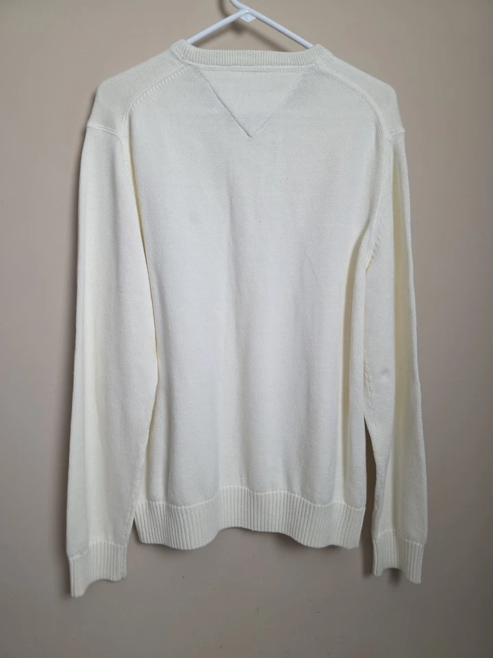 Suéter Tommy Hilfiger Calce Grande Para Hombre Grande Marfil Manga Larga  Foto 4 de 4