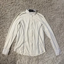Women’s XXL White Horseware Long Sleeve Horseback Riding Show Shirt