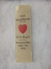 1910 WAUSEON OH 67th OHIO VOL INFANTRY GAR CIVIL WAR GRAND ARMY REUNION RIBBON