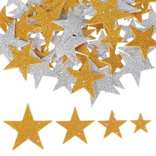 Star Foam Stickers, 140Pcs EVA Self Adhesive Glitters, Golden/Silver