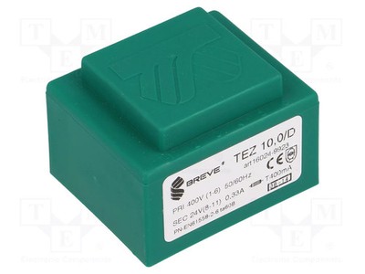 400VAC IP00 Transformator: überzogen 10VA 24V 416,6mA PCB