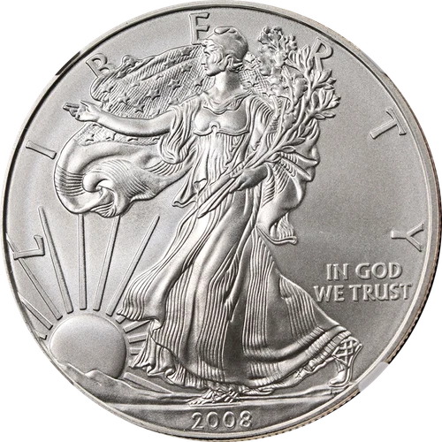 2008-W Silver American Eagle $1 NGC MS70 Burnished - STOCK