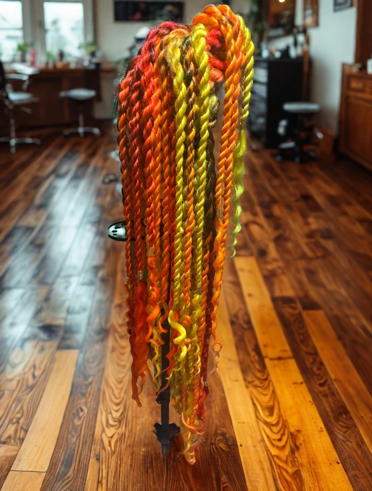 Peluca sintética hecha a mano de encaje completo Jumbo Sengalease Twist color llama Foto 4 de 4