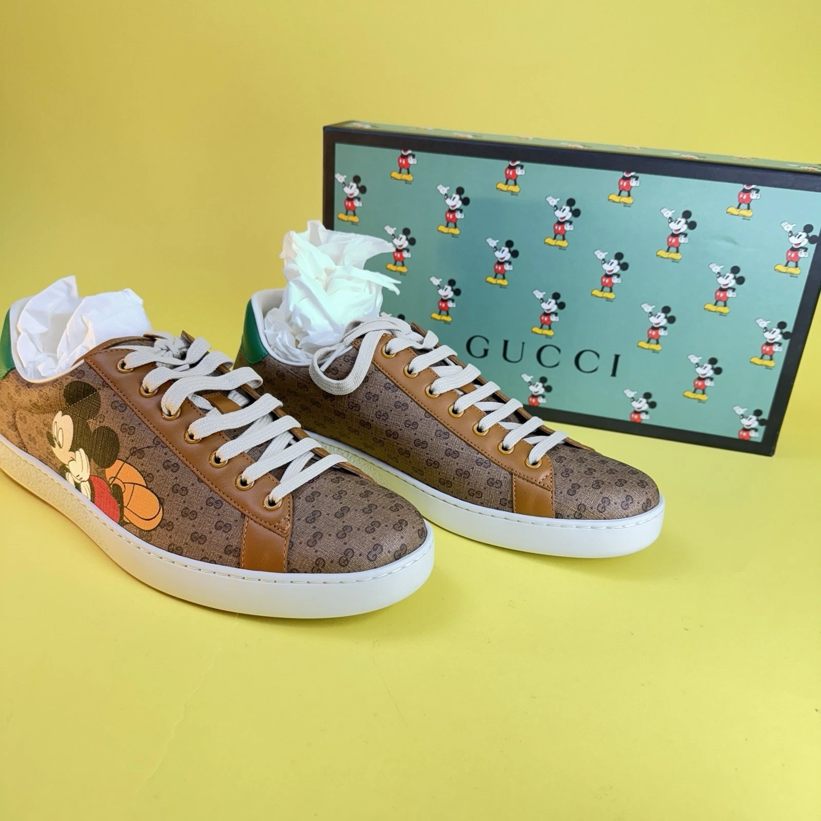 Chaussures décontractées homme GUCCI ACE Mickey Mouse Ace édition limitée pointure 12/13 (US)