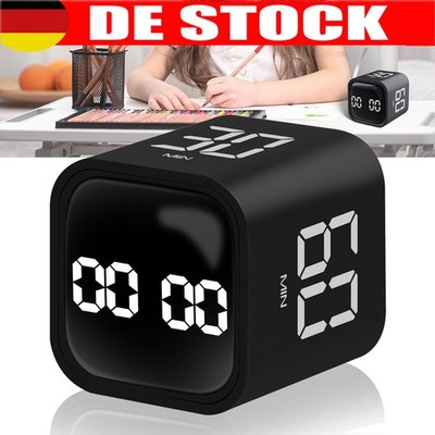 Cube Würfel Timer Schwarz Digital Flipping LED Display Dual-Typ 2-inch Küche DHL