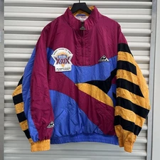 Vintage Vtg 1995 NFL Super Bowl XXIX Multi Color block Windbreaker Pullover L