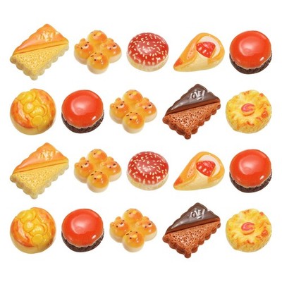 Cute Mixed Biscuit Bread Dollhouse Miniature Food(Mixing Colors, 20pcs)