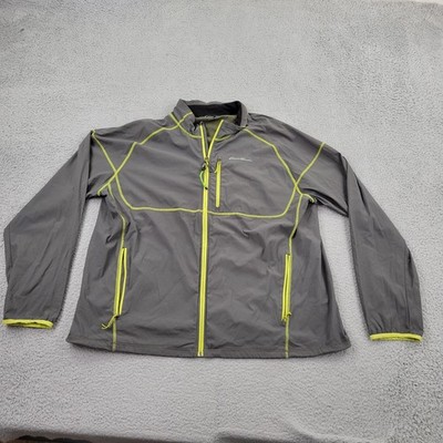 Eddie Bauer Softshell Jacket Mens 2XL Gray Full Zip Pockets Long Sleeve
