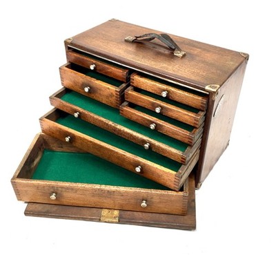 Antique Oak Wooden Engineers Toolbox Tool Box Collectors