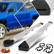 For 07-19 Silverado/Sierra Crew Cab 6" Pleated Step Pad Nerf Bar Running Boards