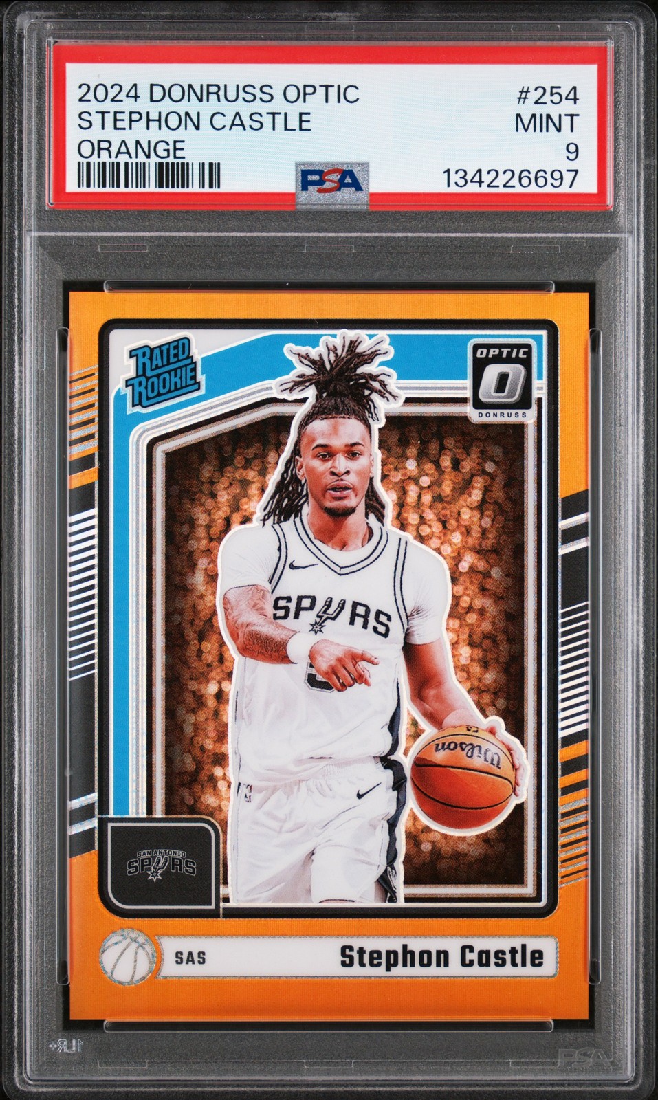 2024 PANINI DONRUSS OPTIC ORANGE #254 STEPHON CASTLE 158/175 PSA 9