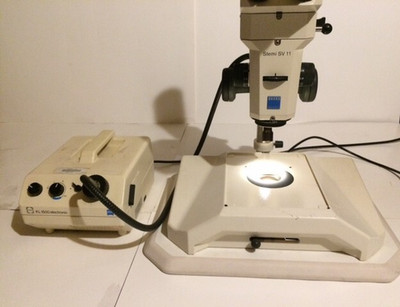 Zeiss Stemi SV 11 Microscope With Zeiss KL-1500 Illuminator
