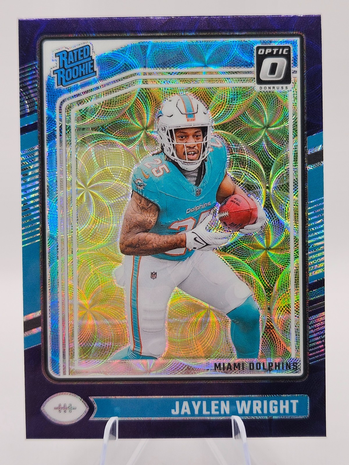 2024 Donruss Optic #249 jaylen Wright Rated Rookie - Purple Scope Prizm NFL