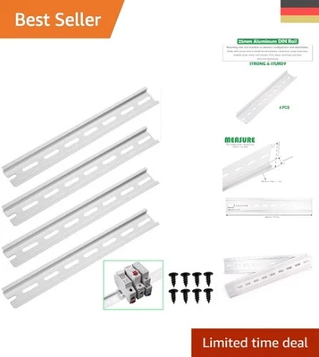 Aluminium DIN Schienen – 4 Stk (20 cm) für effiziente Schaltschrankinstallation - Bild 1 von 4