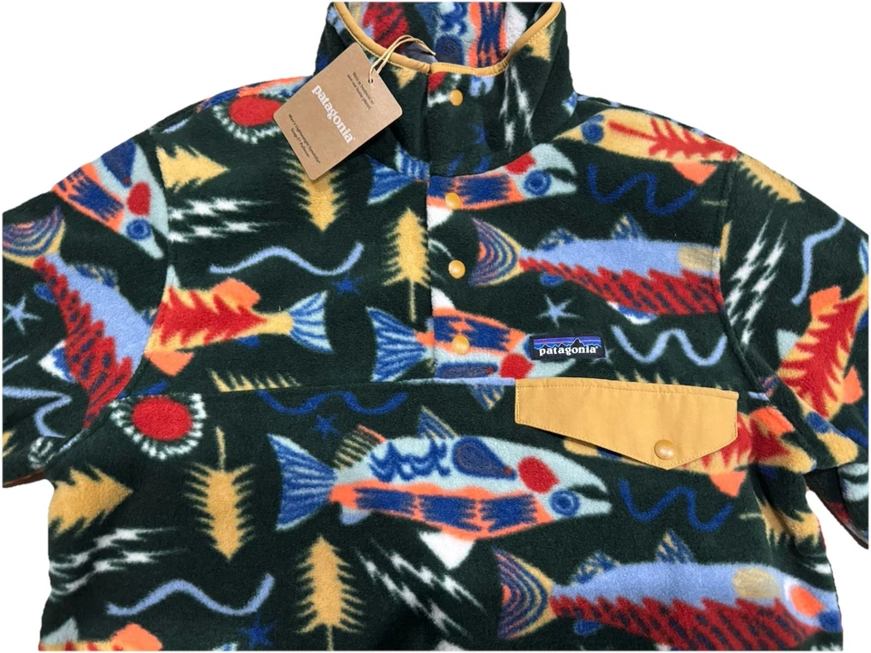 NUEVO CON ETIQUETAS SUÉTER MEDIANO PATAGONIA SYNCHILLA SNAP SALMON ENERGY CRECIMIENTO ANTIGUO VERDE PARA HOMBRE Foto 2 de 3