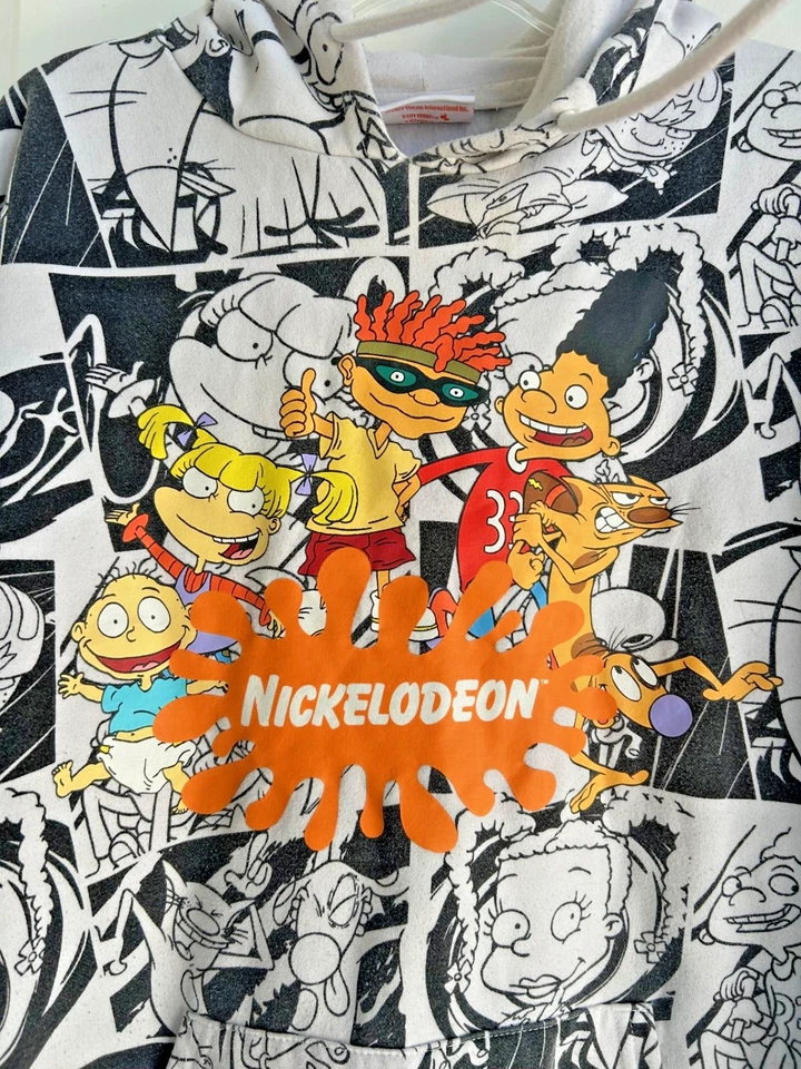 NICKELODEON RUGRATS HOMBRE JERSEY XL SUDADERA CON CAPUCHA TIRA CÓMICA IMPRESIÓN POR TODAS PARTES DIBUJOS ANIMADOS Foto 2 de 4