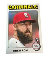 Drew Rom 2024 Topps Heritage #382 White Border Variation SP ROOKIE Card. rookie card picture