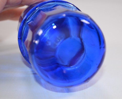 Vintage Cobalt Blue Hoosier Mission Style Ribbed Spice Shaker Rack Jar - Picture 9 of 12