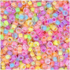 Miyuki Size 11/0 Round Seed Beads, 23 Gram Tube - Luminous Rainbow Mix