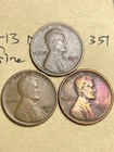 1911-D, 1912-D, 1913-D LINCOLN WHEAT CENT 3 COIN SET, #351