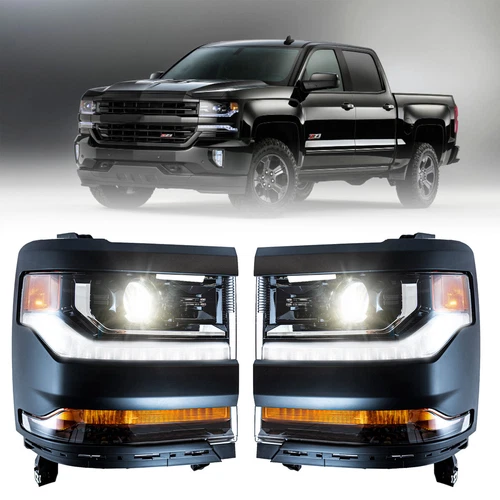 Headlights For 2016-2018 Chevy Silverado 1500 HID / Xenon DRL HeadLamps - Picture 19 of 24