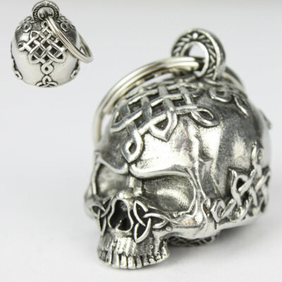 Celtic Skull Keltisch Biker Motorrad Bravo Bell Glocke Glücksbringer Anhänger