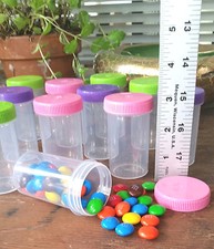 10 Plastic JARS 2oz Party Candy Pill Bottles Screw Cap RX 4314 DecoJars