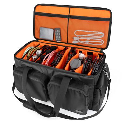 Trunab DJ Cable File Bag with Detachable Padded Bottom and