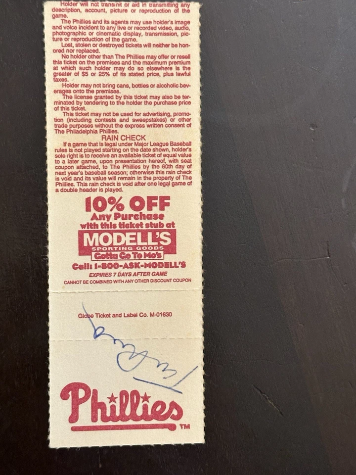 Tommy Lasorda - HOF -  Los Angeles Dodgers - Autographed Ticket Stub - 8/26/95 - Image 2 of 4