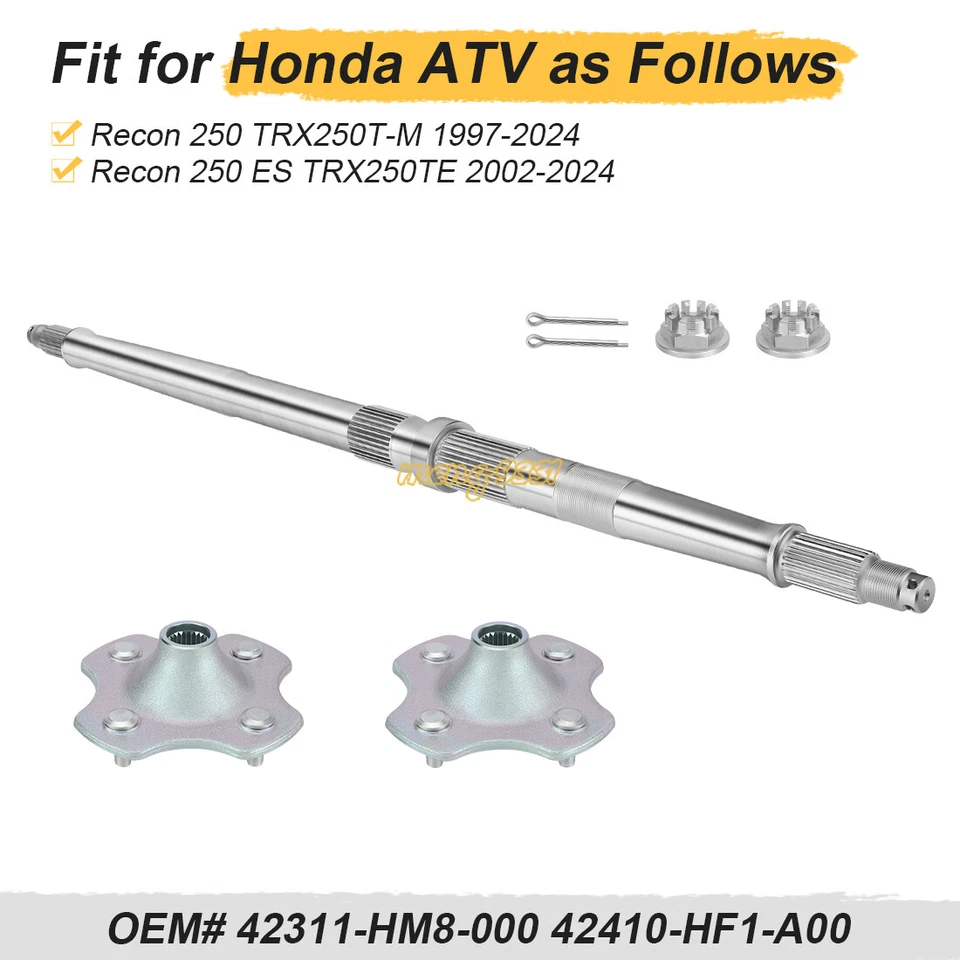 Eje de rueda trasera y bujes traseros para Honda Recon 250 TRX250TM TRX250TE 1997-2024 Foto 2 de 4