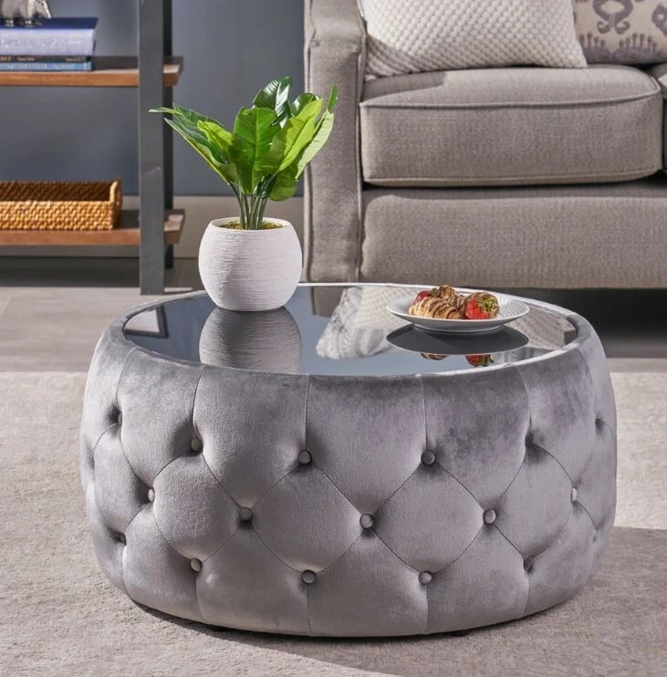 Ottoman glass on sale coffee table