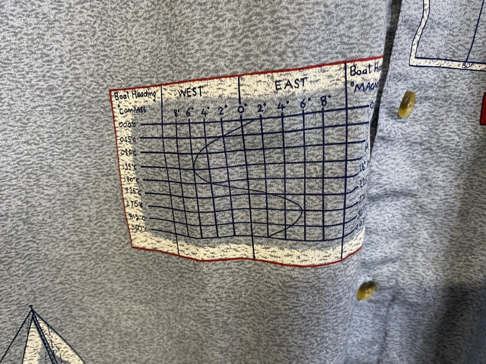 Global G.P.S. Tracking mens Size Xl button short sleeve shirt Nautical Boats - Image 4 of 4