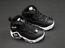  7BM01763-013 NEW FILA TODDLER SNEAKER MB NIGHT WALK BLACK BLACK WHITE FB1