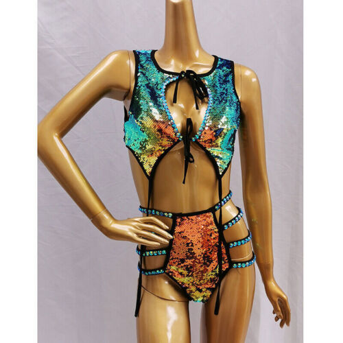 Sequins Bikini Swimsuit Sets Sexy Embroidery Costume Dress Costumes Beach Dress - Afbeelding 1 van 13