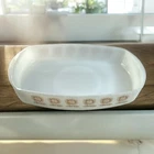 Vintage Federal Glass "Sunflower" Heat Proof Milk Glass 1.5qt Casserole Dish USA