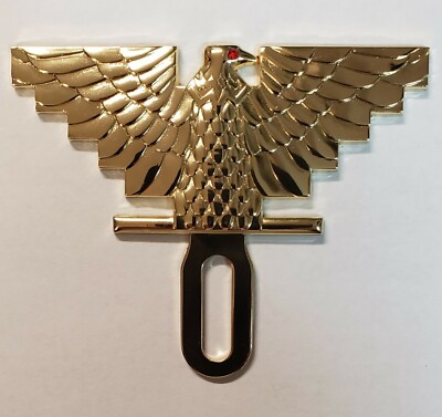 3D HUELGA BIRD BRONZE CHROME CHICANO BIKER LOWRIDER LICENSE PLATE TOPPER 