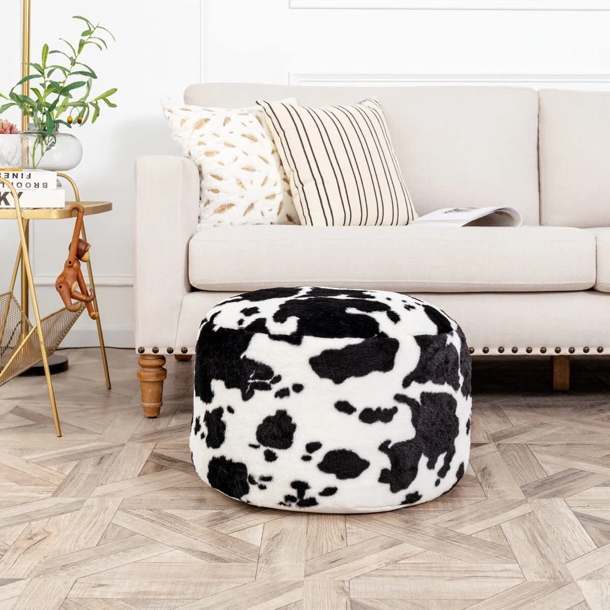Cow storage ottoman deals