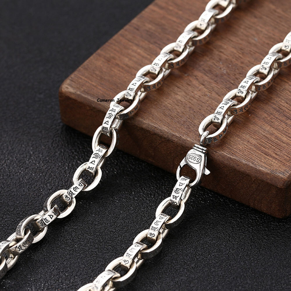[韓国の人気ジュエリー] 925 silver. 24key necklace 24 Inch 925 Sterling Silver Solid Faceted Men's Link Chain