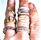 Vintage Sterling Silver Band Ring Settings Lot Collection 6 Pieces